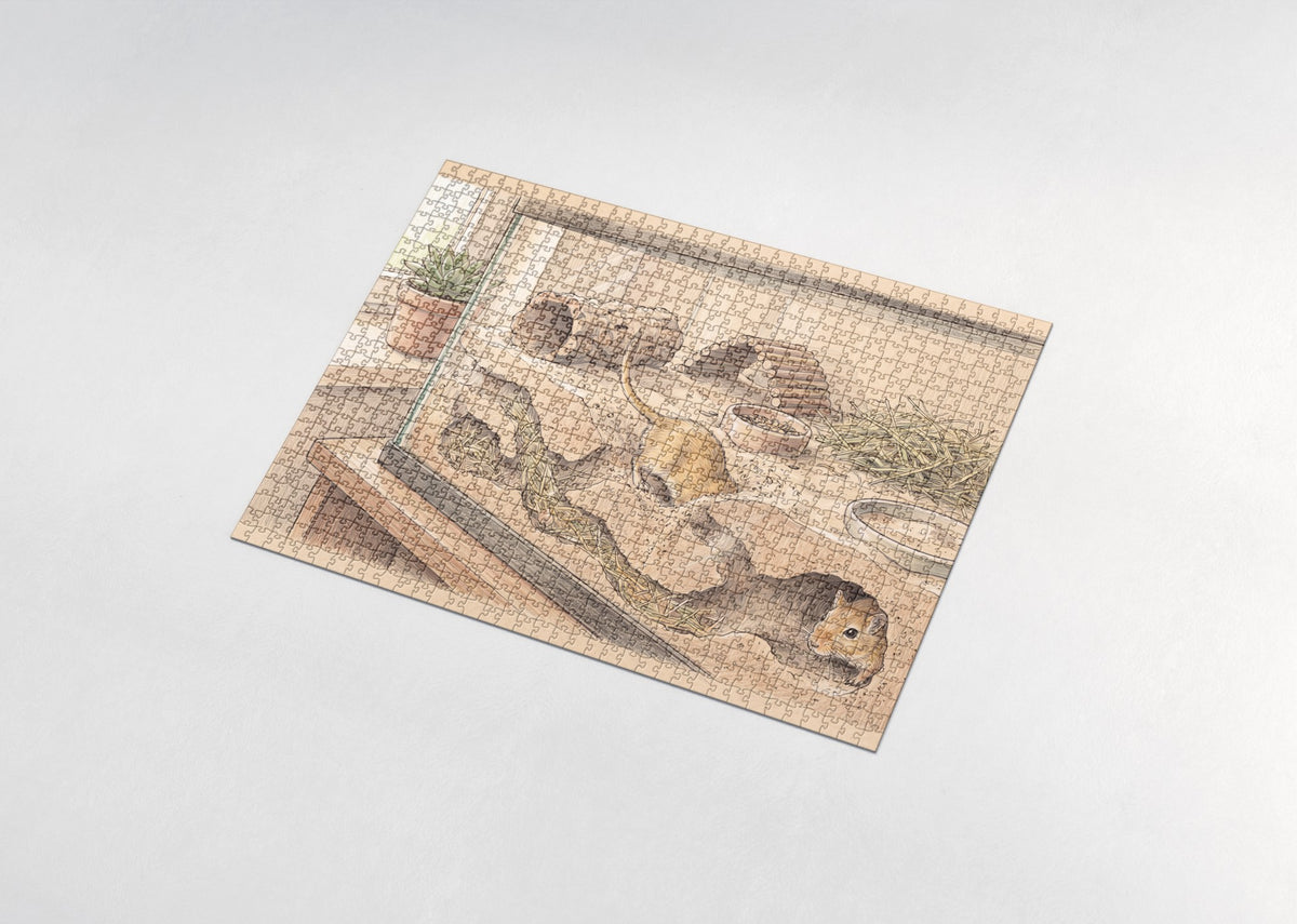 Gerbils in the Sand Burrow jigsaw puzzle - assembled puzzle