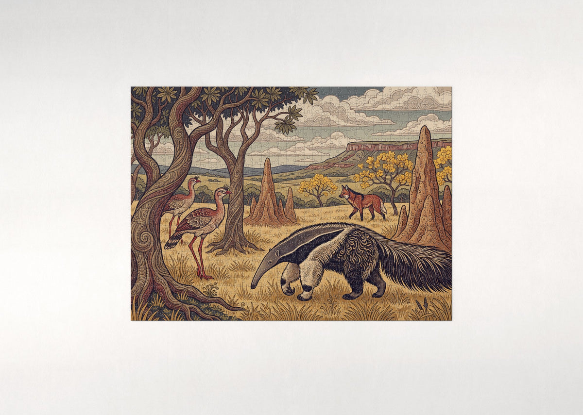 Giant Anteater on the Cerrado jigsaw puzzle - flat puzzle