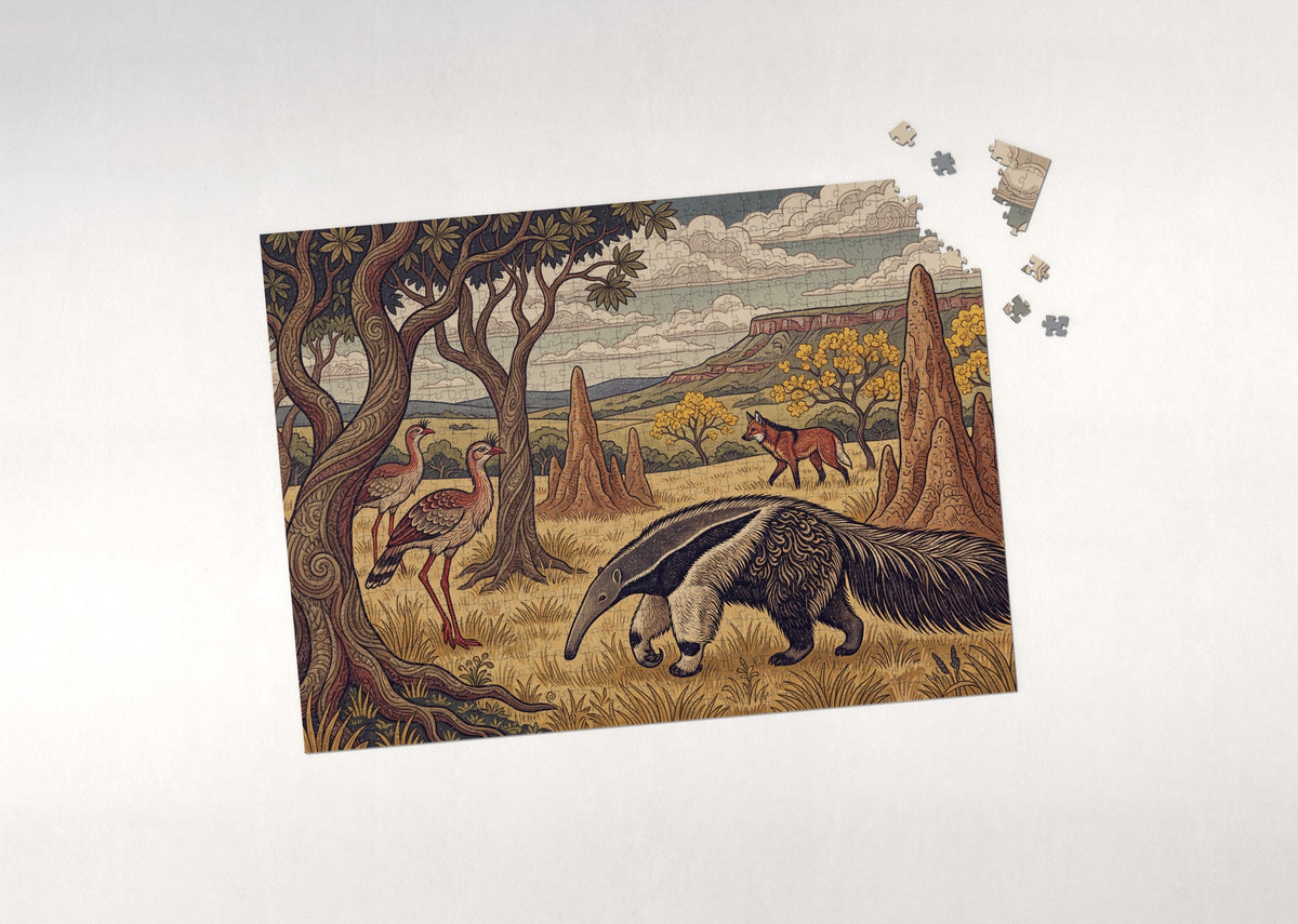 Giant Anteater on the Cerrado jigsaw puzzle - puzzle with loose pieces