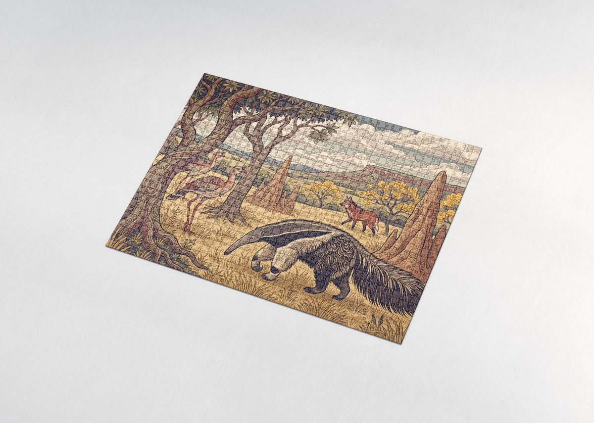 Giant Anteater on the Cerrado jigsaw puzzle - assembled puzzle