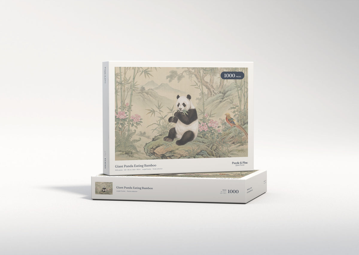 Giant Panda Eating Bamboo jigsaw puzzle - gift box