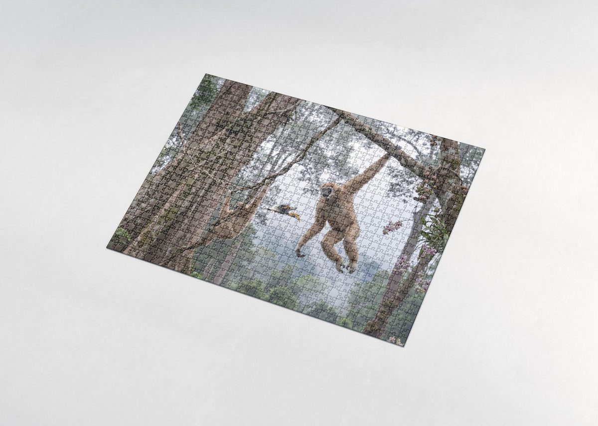 Gibbon Swinging Through the Canopy jigsaw puzzle - assembled puzzle