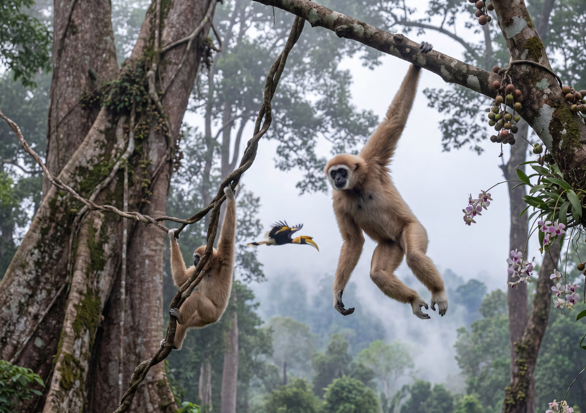 Gibbon Swinging Through the Canopy jigsaw puzzle