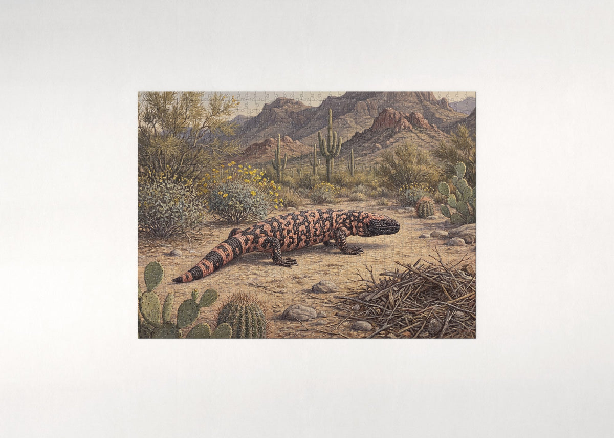 Gila Monster in the Desert Scrub jigsaw puzzle - flat puzzle