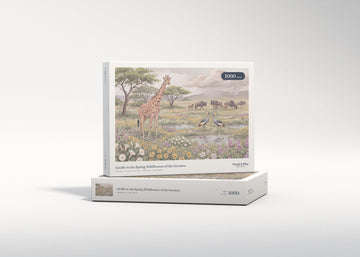 Giraffe in the Spring Wildflowers of the Savanna jigsaw puzzle - gift box
