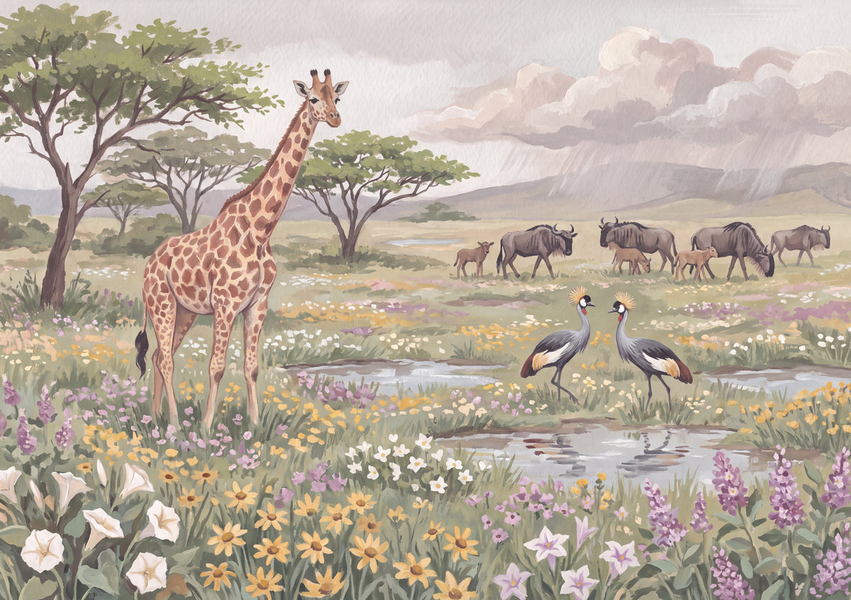 Giraffe in the Spring Wildflowers of the Savanna jigsaw puzzle