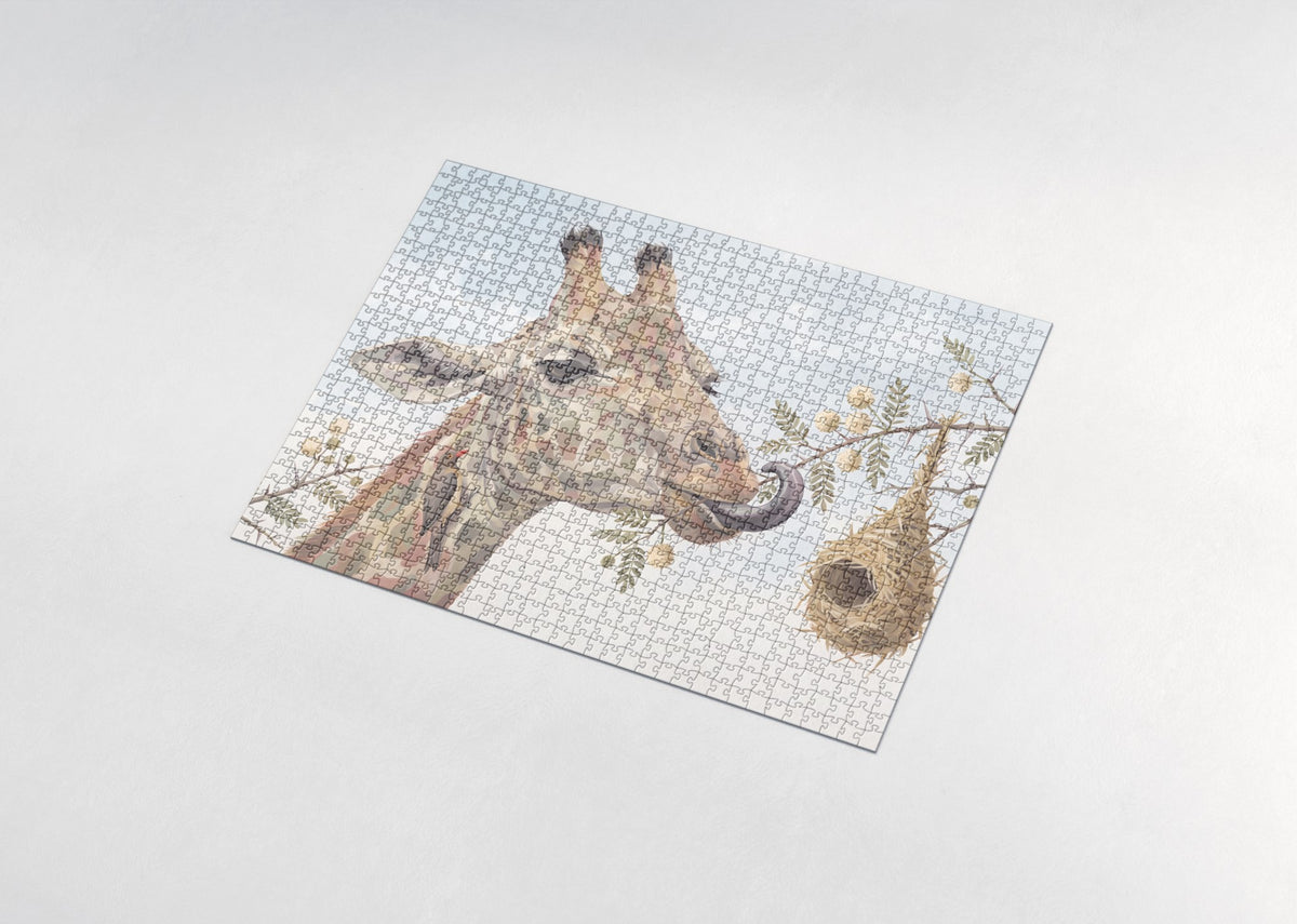 Giraffe Portrait Among the Leaves jigsaw puzzle - assembled puzzle