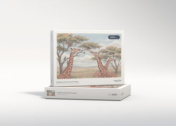 Giraffes at the Acacia Treetops jigsaw puzzle - gift box