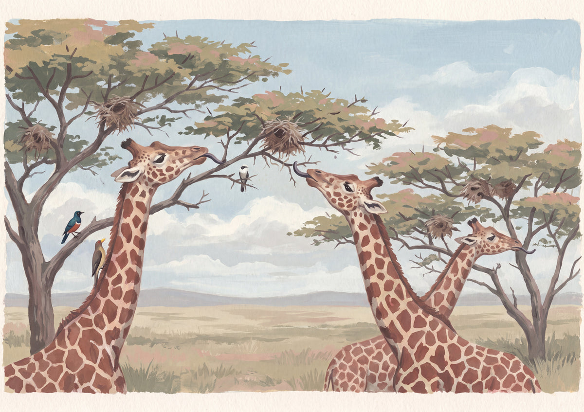 Giraffes at the Acacia Treetops jigsaw puzzle