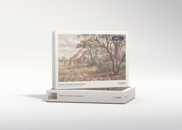 Giraffes at the Edge of the Woodland jigsaw puzzle - gift box