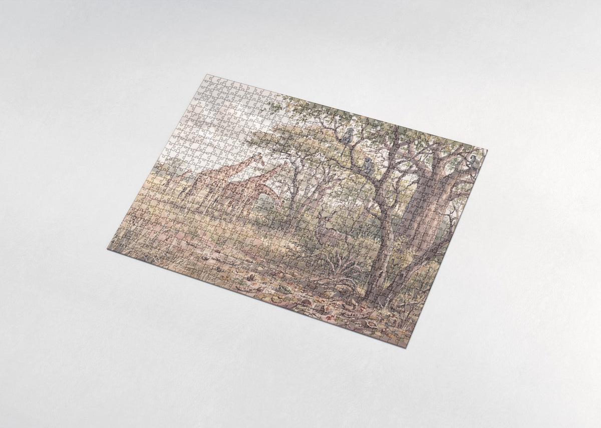 Giraffes at the Edge of the Woodland jigsaw puzzle - assembled puzzle