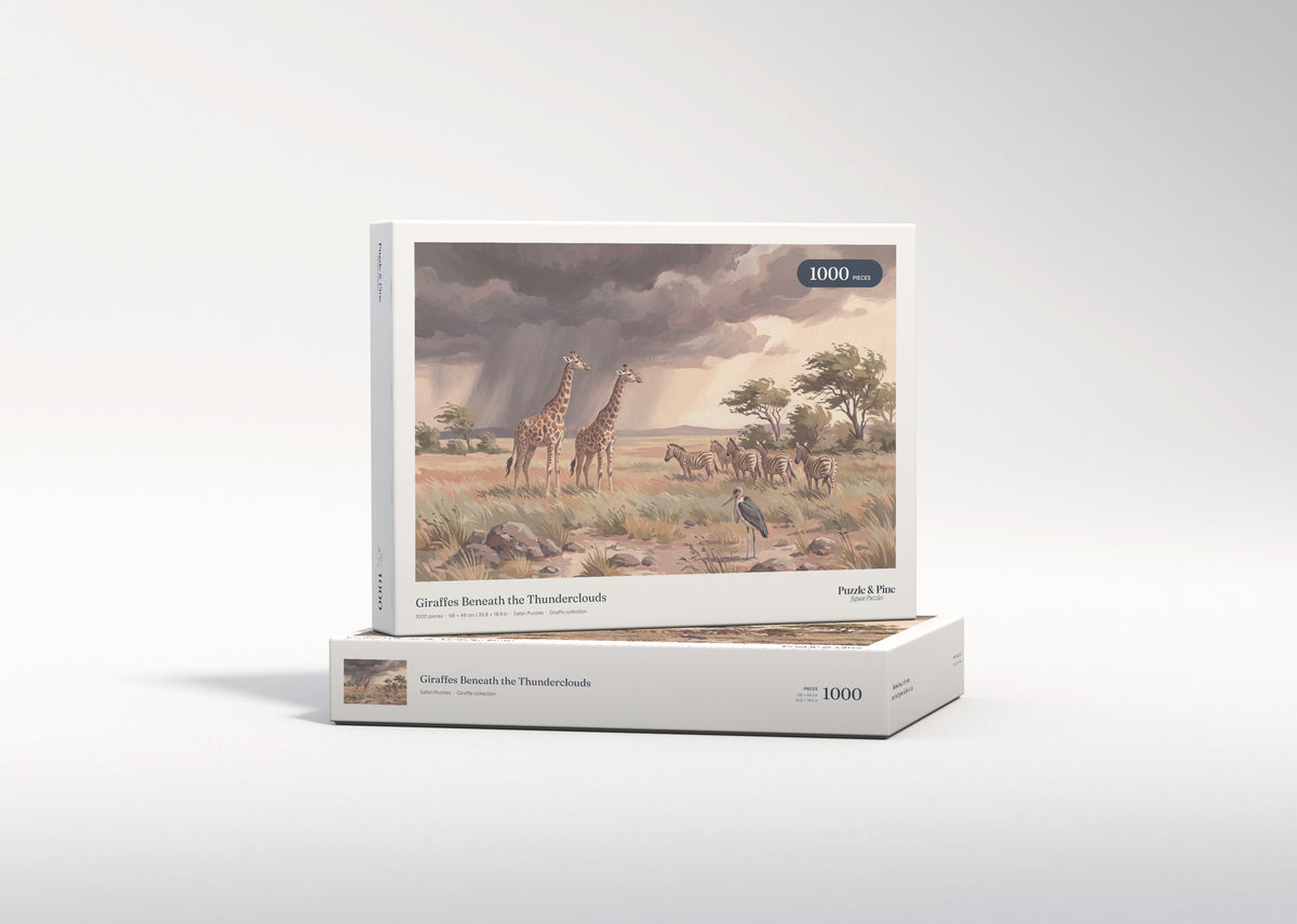 Giraffes Beneath the Thunderclouds jigsaw puzzle - gift box