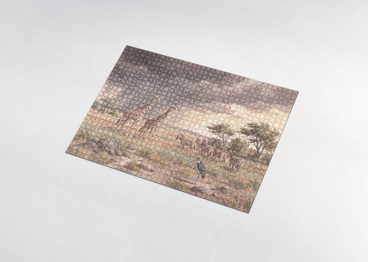Giraffes Beneath the Thunderclouds jigsaw puzzle - assembled puzzle