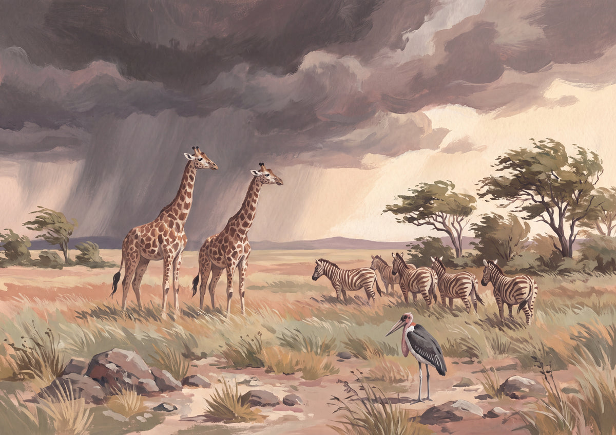 Giraffes Beneath the Thunderclouds jigsaw puzzle