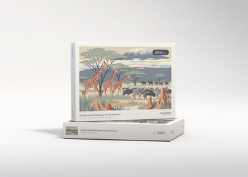 Giraffes with Kilimanjaro in the Distance jigsaw puzzle - gift box