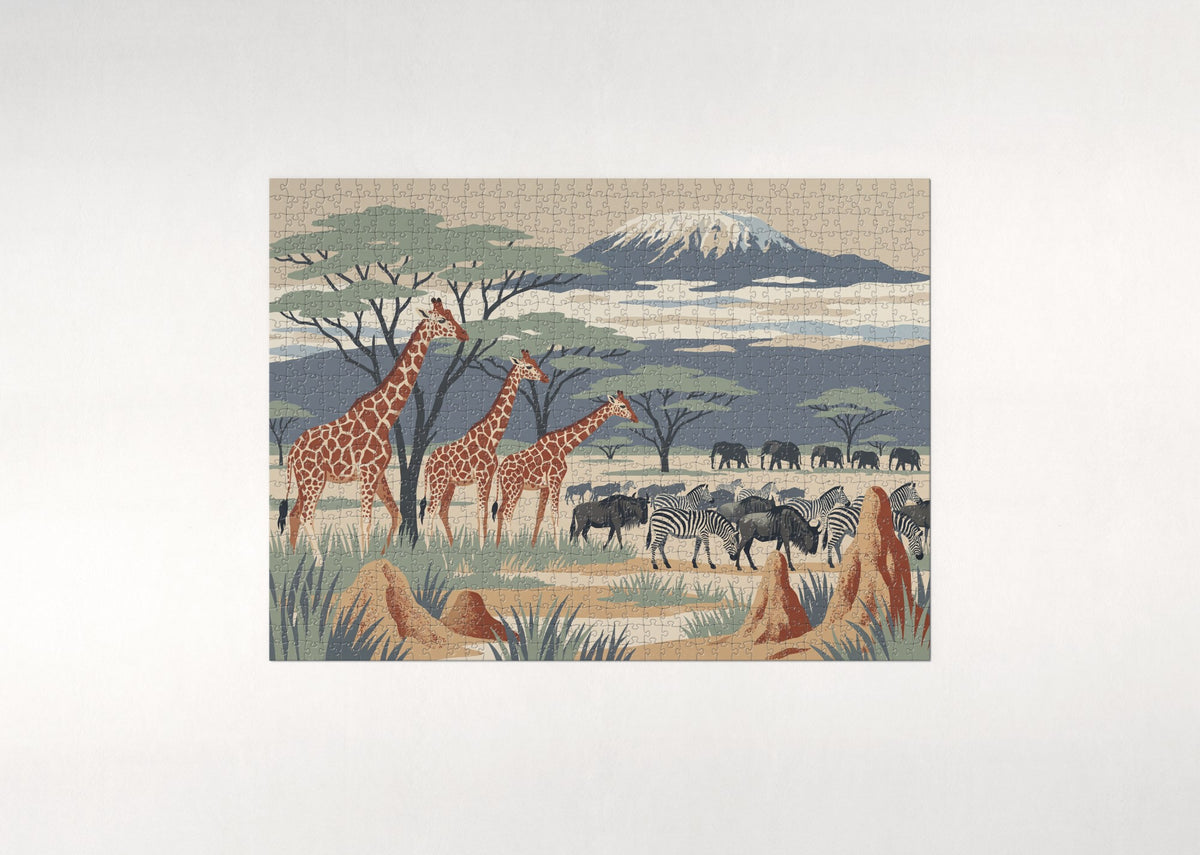 Giraffes with Kilimanjaro in the Distance jigsaw puzzle - flat puzzle