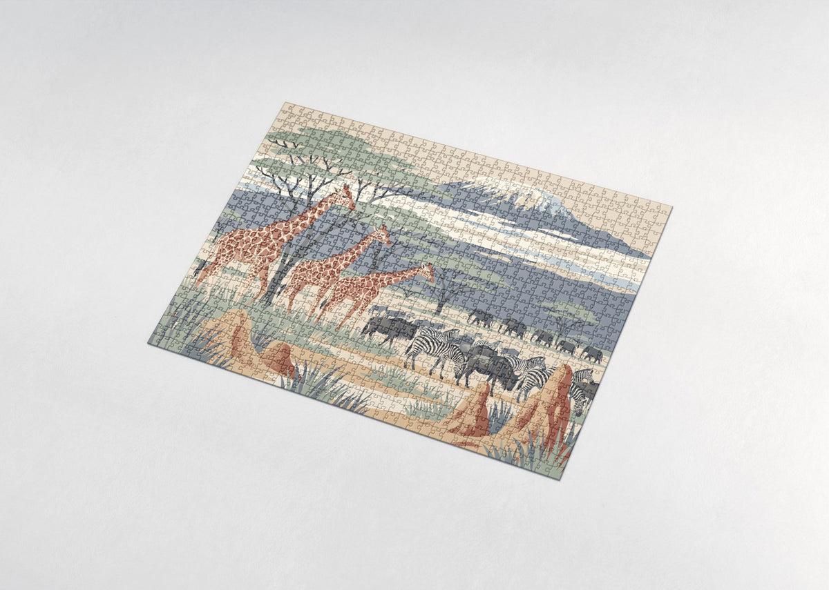 Giraffes with Kilimanjaro in the Distance jigsaw puzzle - assembled puzzle