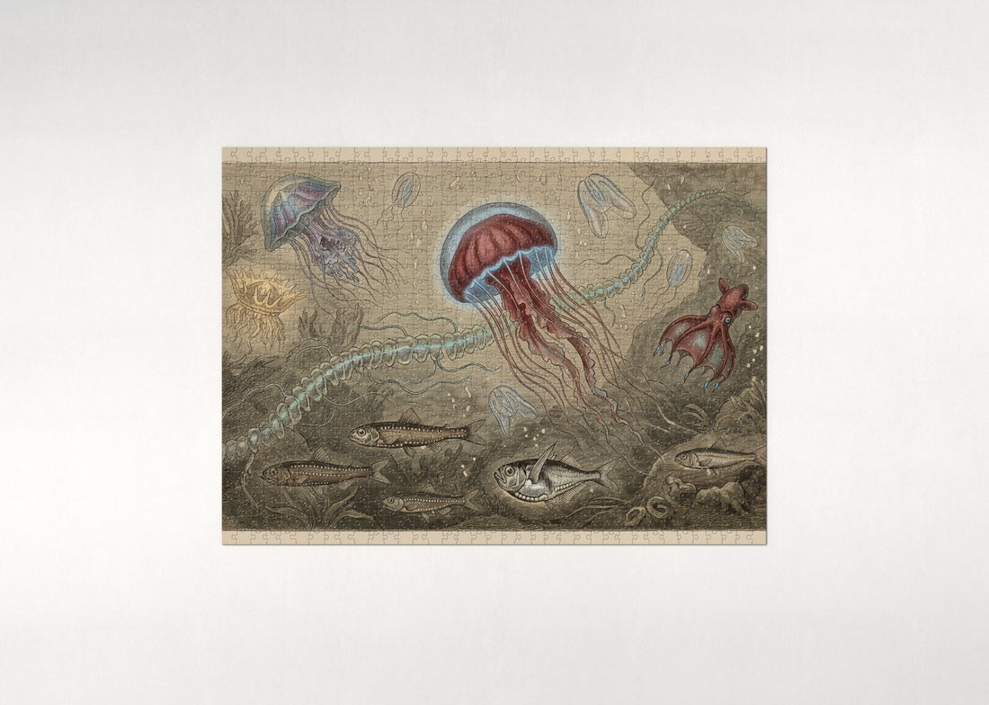 Glowing Jellyfish of the Deep Sea jigsaw puzzle - gift box