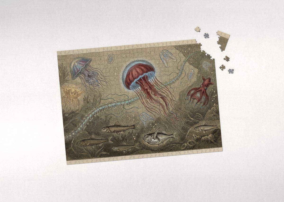 Glowing Jellyfish of the Deep Sea jigsaw puzzle - puzzle with loose pieces