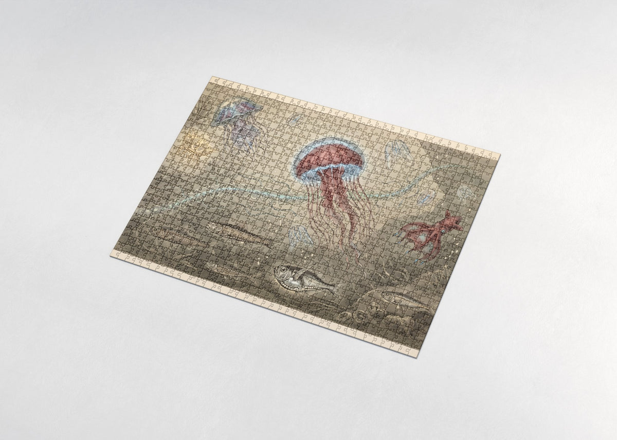 Glowing Jellyfish of the Deep Sea jigsaw puzzle - assembled puzzle