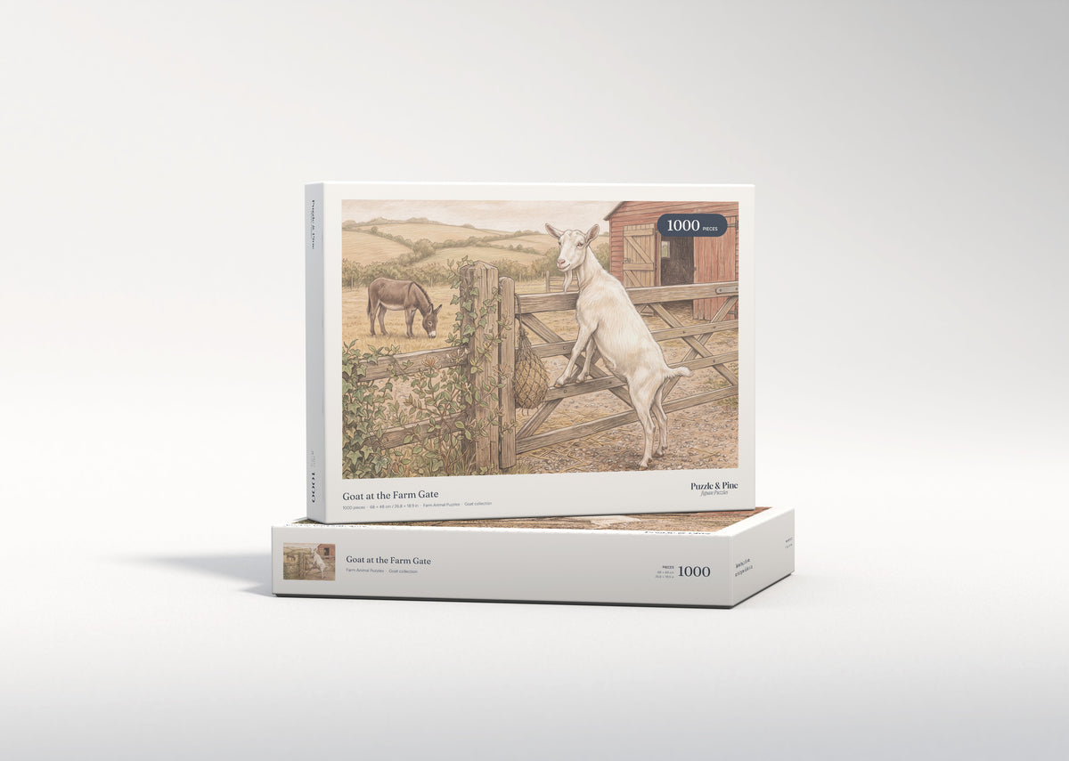 Goat at the Farm Gate jigsaw puzzle - gift box