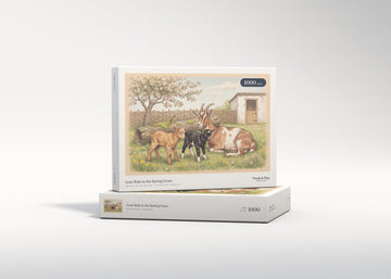Goat Kids in the Spring Grass jigsaw puzzle - gift box