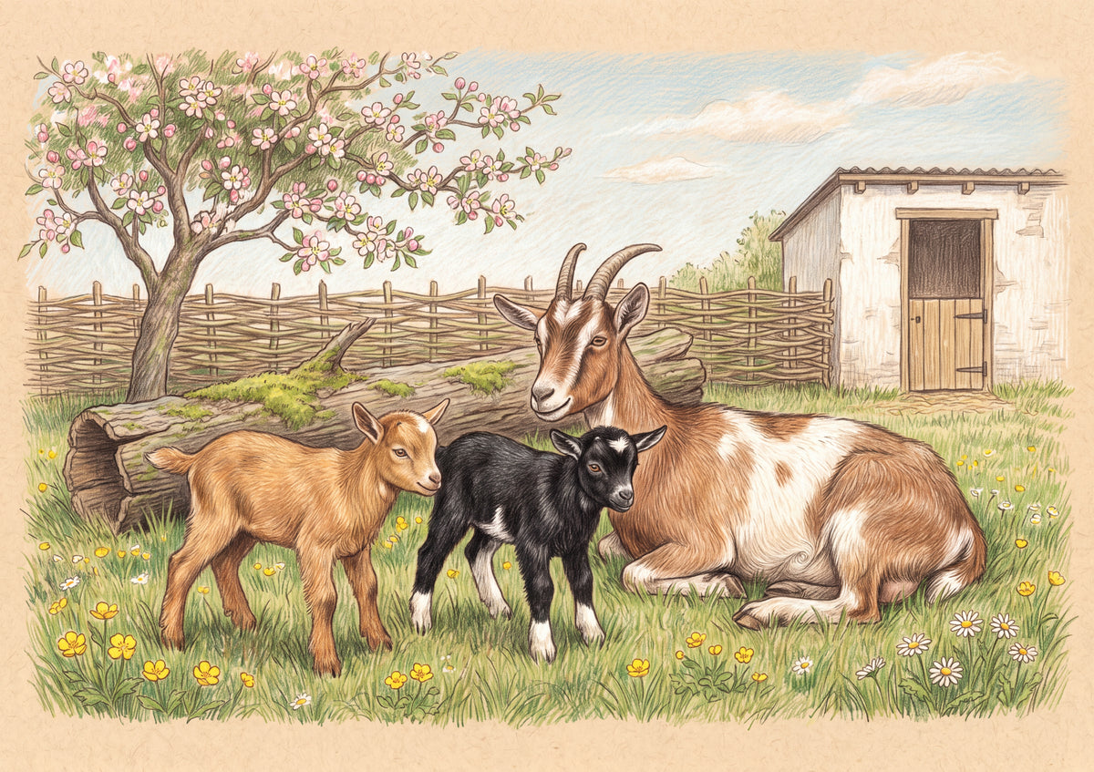 Goat Kids in the Spring Grass jigsaw puzzle