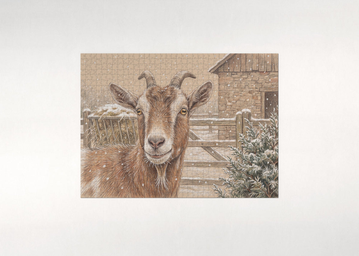 Goat Portrait with Golden Eyes jigsaw puzzle - flat puzzle