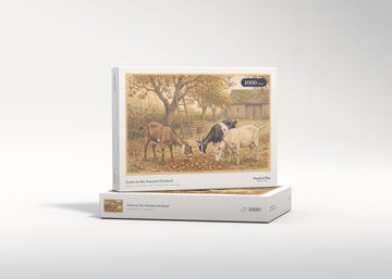Goats in the Autumn Orchard jigsaw puzzle - gift box
