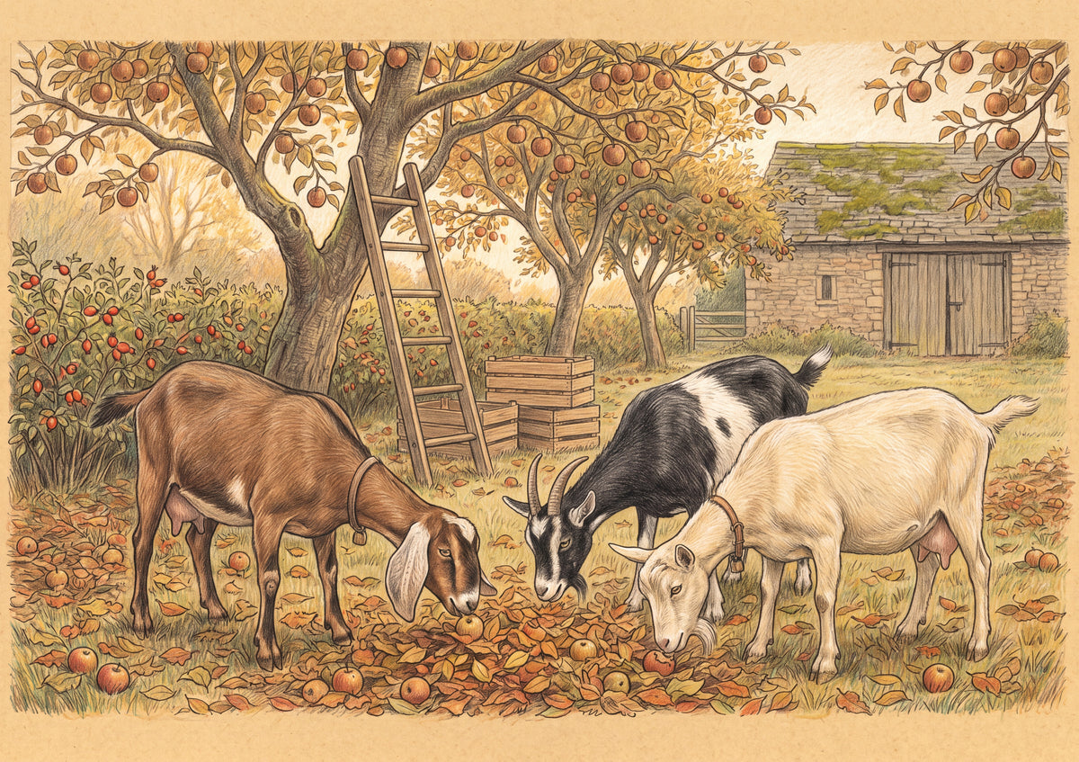 Goats in the Autumn Orchard jigsaw puzzle