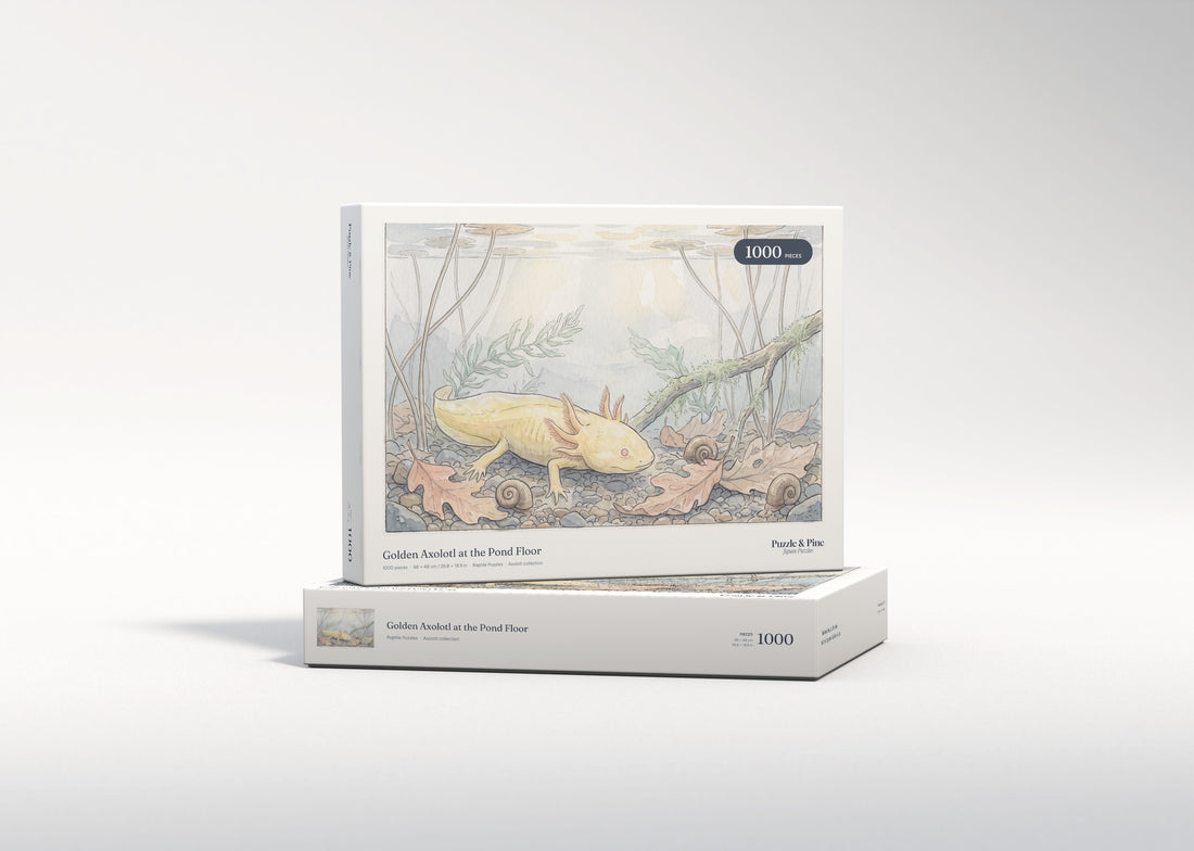 Golden Axolotl at the Pond Floor jigsaw puzzle - gift box