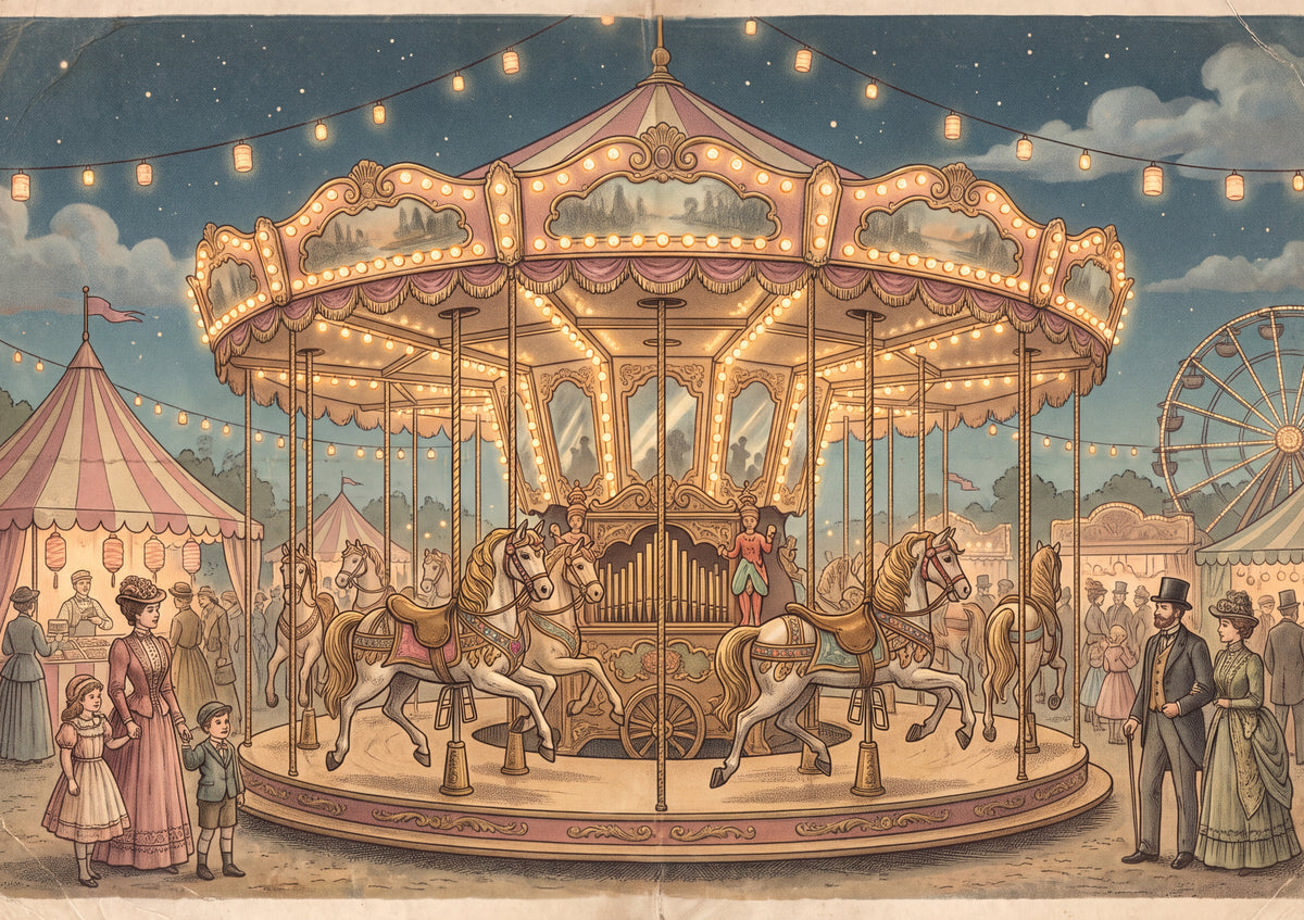 Golden Carousel at the Night Fair jigsaw puzzle