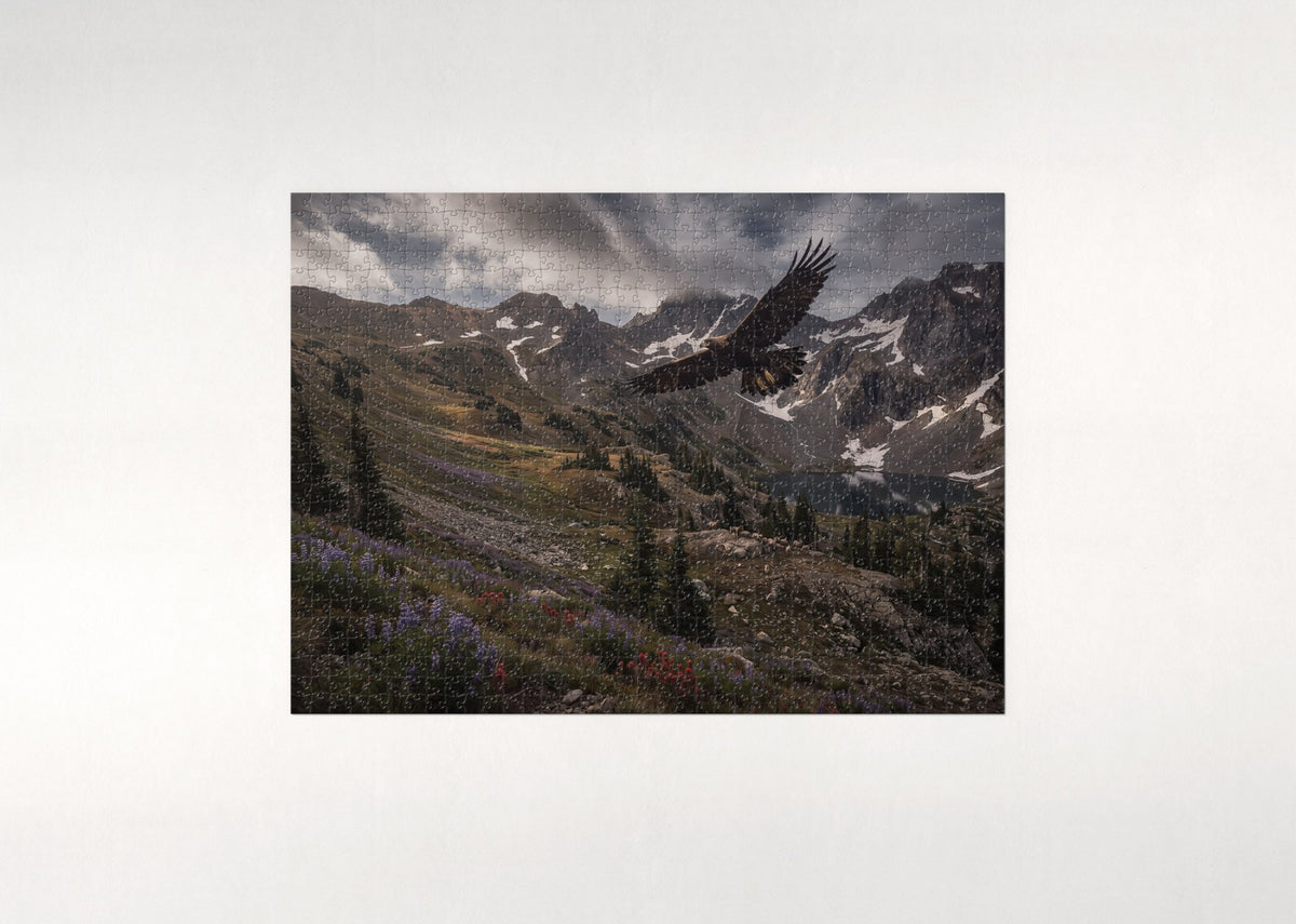 Golden Eagle in the Mountain Wind jigsaw puzzle - flat puzzle