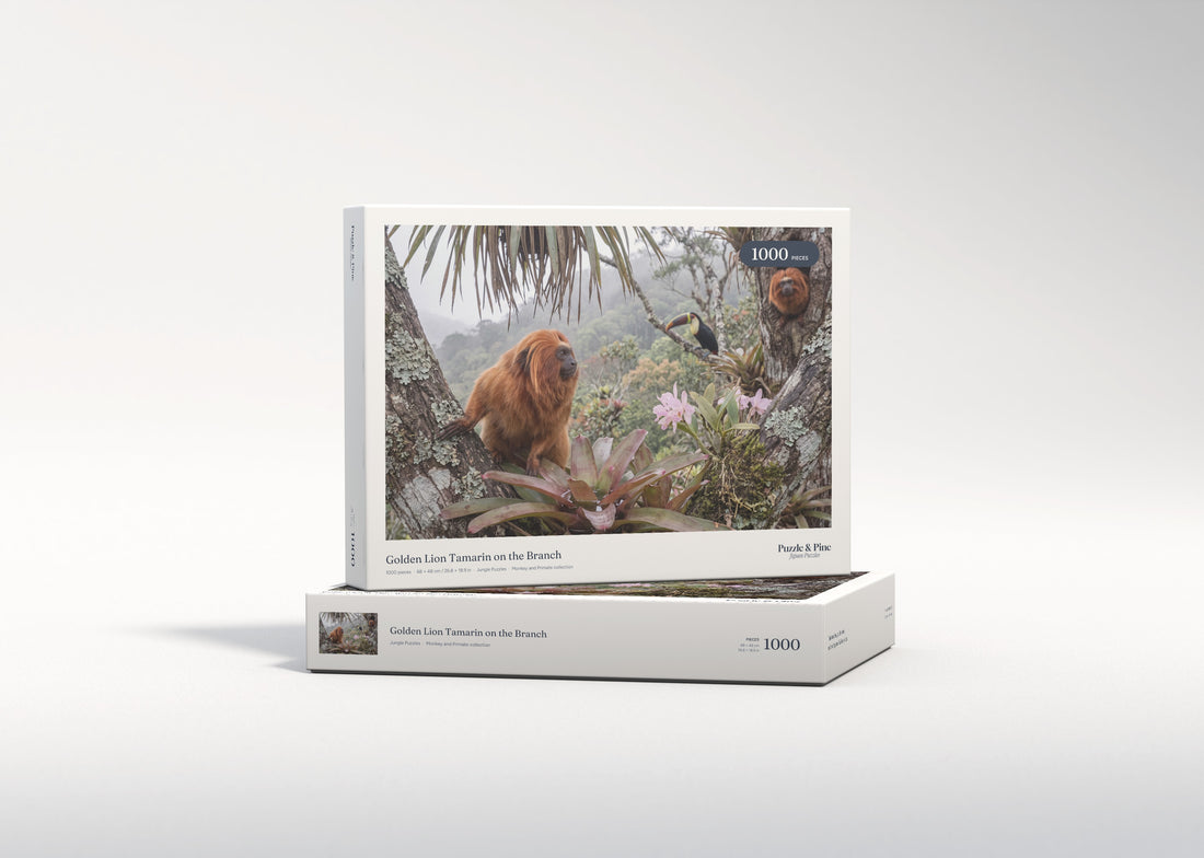 Golden Lion Tamarin on the Branch jigsaw puzzle - gift box