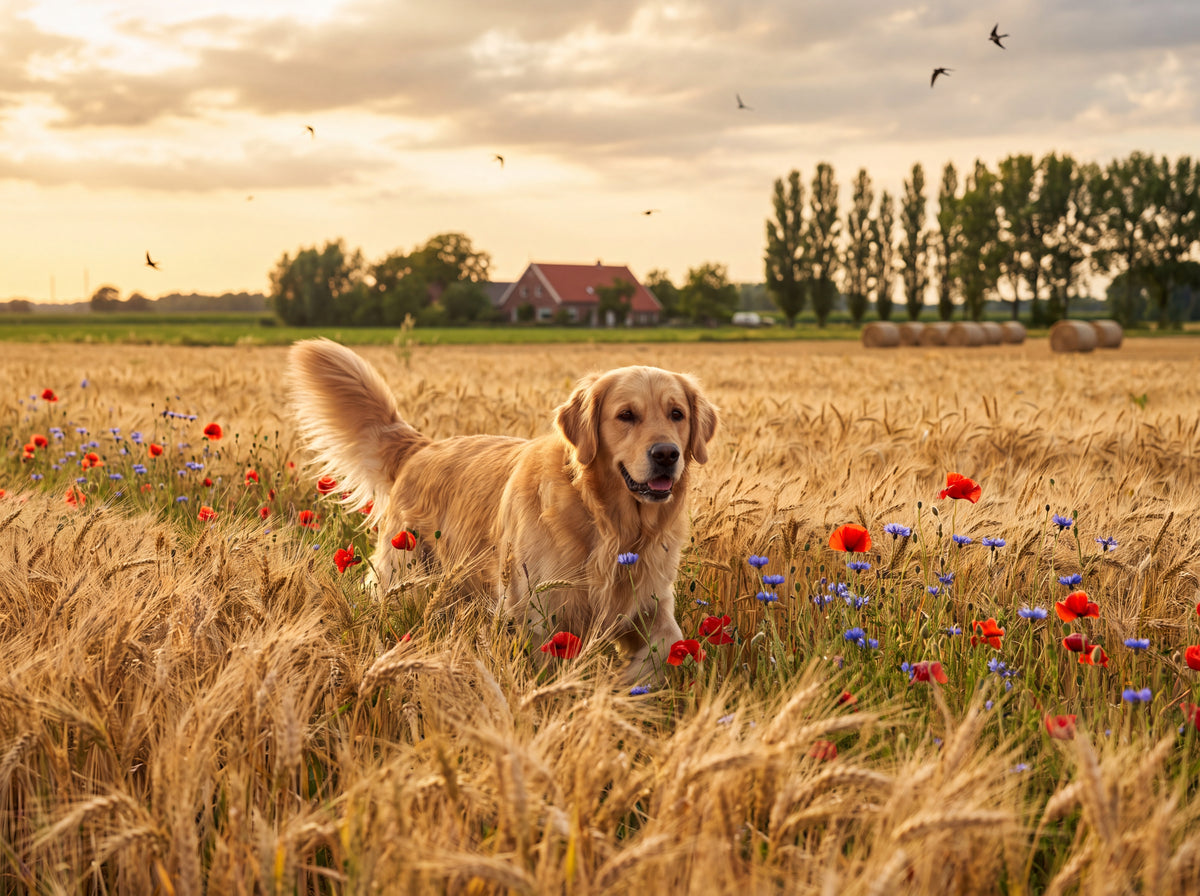 Golden Retriever in the Golden Wheat Field jigsaw puzzle