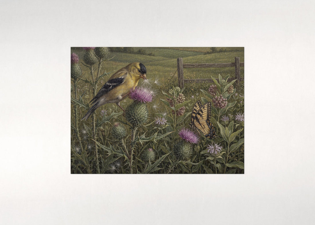 Goldfinch on the Thistle jigsaw puzzle - gift box