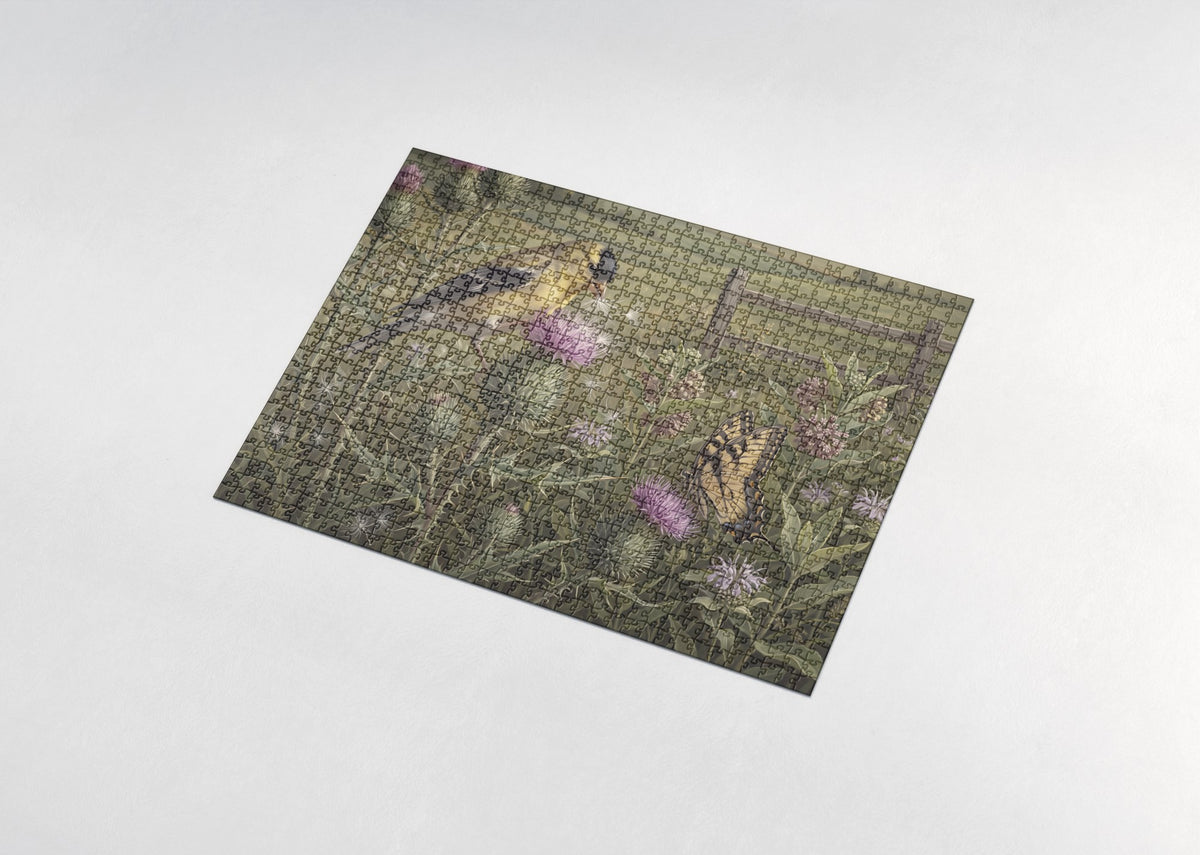 Goldfinch on the Thistle jigsaw puzzle - assembled puzzle