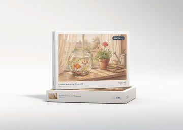 Goldfish Bowl on the Windowsill jigsaw puzzle - gift box