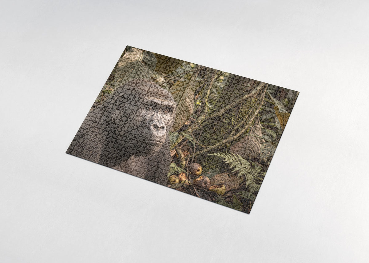 Gorilla Portrait with Thoughtful Gaze jigsaw puzzle - assembled puzzle