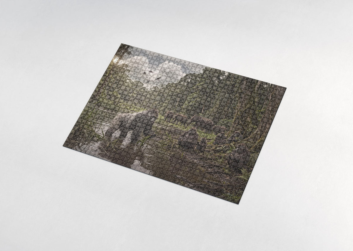 Gorillas in the Rainforest Clearing jigsaw puzzle - assembled puzzle