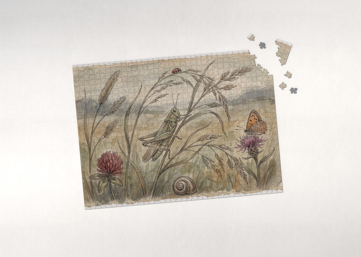 Grasshopper in the Tall Grass jigsaw puzzle - puzzle with loose pieces