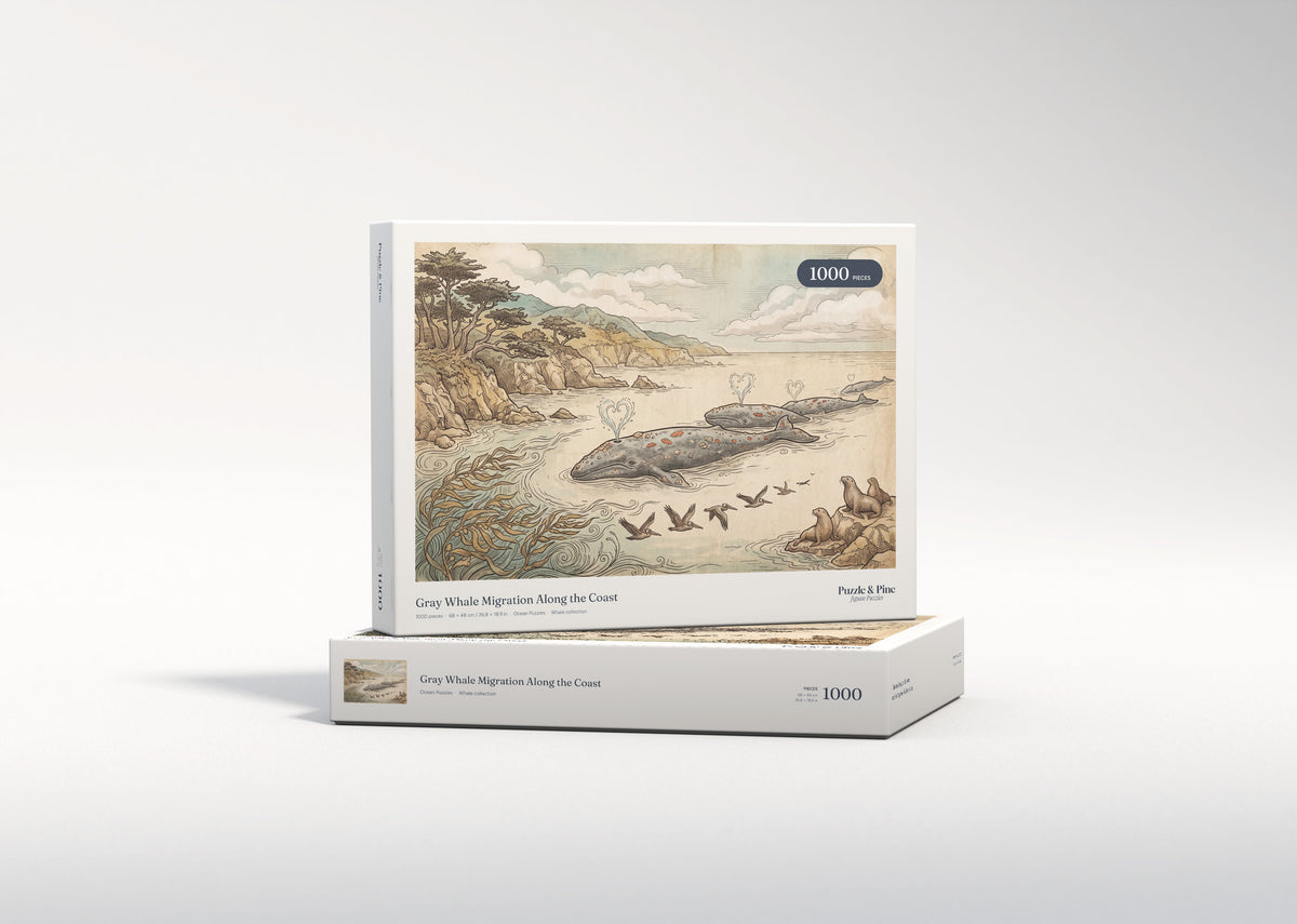Gray Whale Migration Along the Coast jigsaw puzzle - gift box