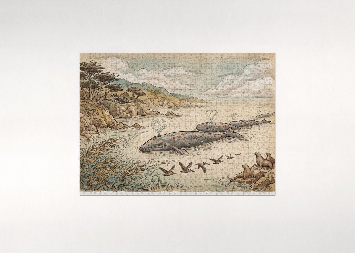 Gray Whale Migration Along the Coast jigsaw puzzle - flat puzzle