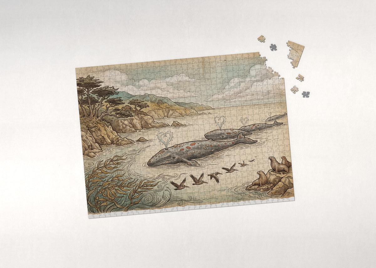 Gray Whale Migration Along the Coast jigsaw puzzle - puzzle with loose pieces