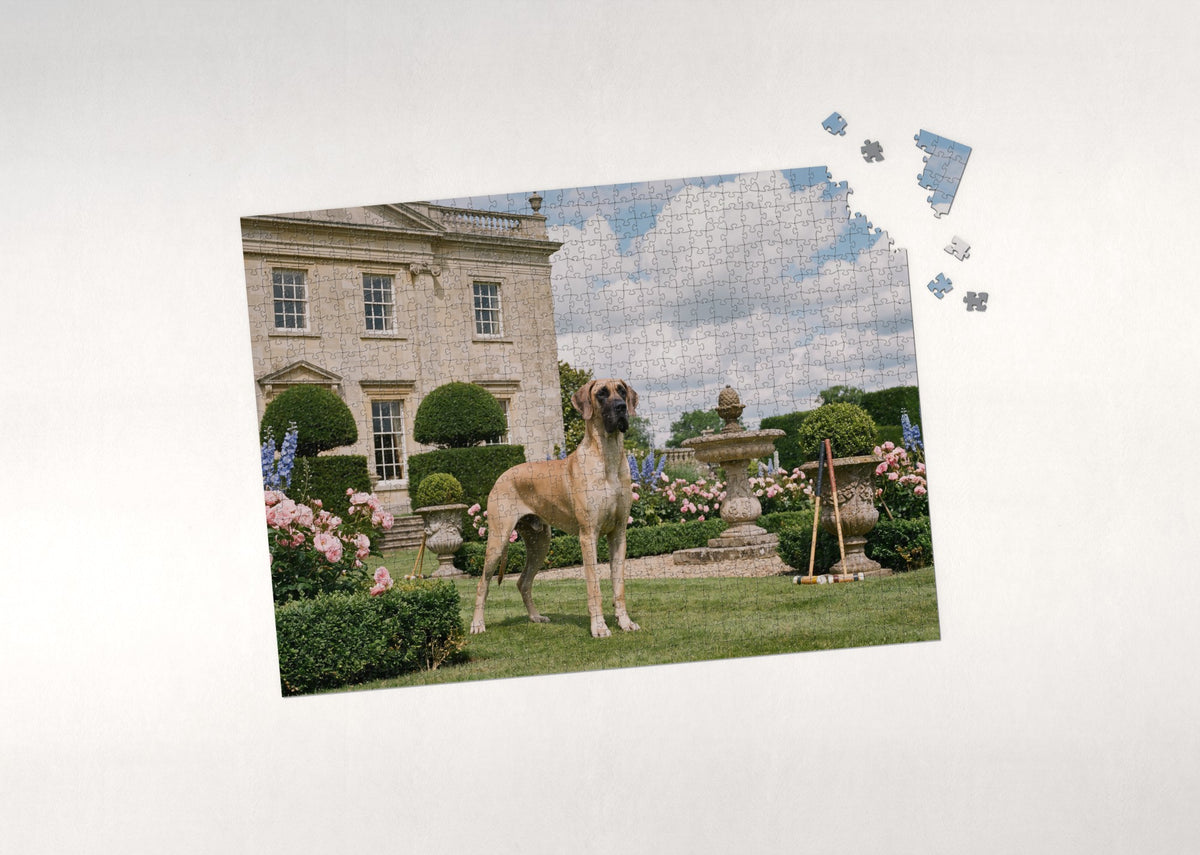 Great Dane on the Estate Lawn jigsaw puzzle - puzzle with loose pieces