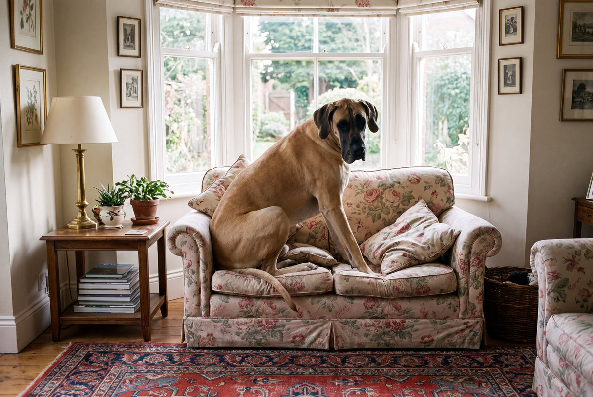 Great Dane on the Tiny Couch jigsaw puzzle