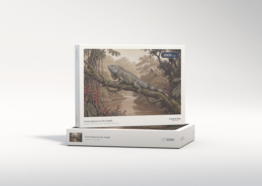 Green Iguana in the Jungle jigsaw puzzle - gift box