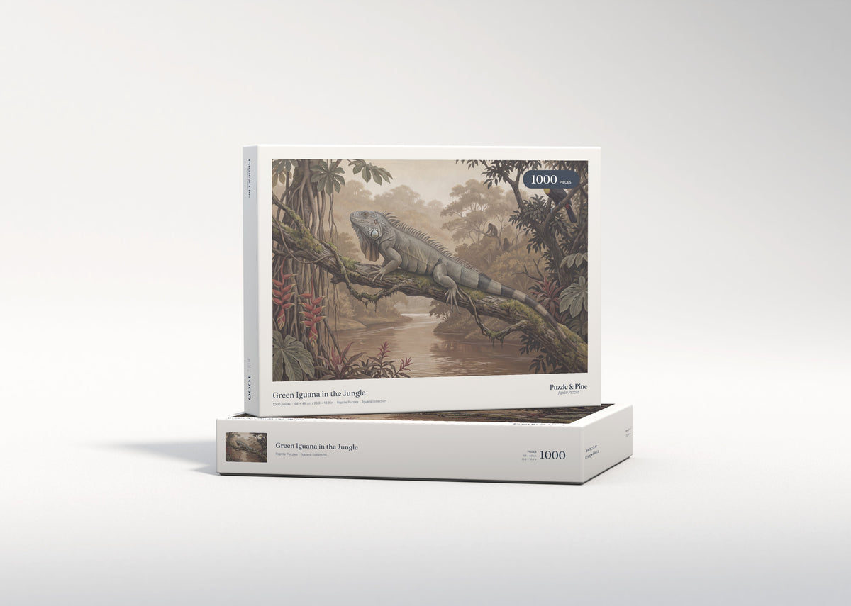 Green Iguana in the Jungle jigsaw puzzle - gift box