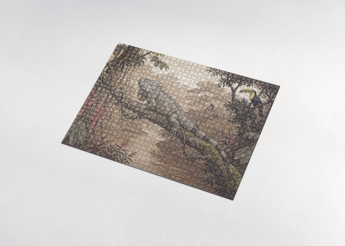 Green Iguana in the Jungle jigsaw puzzle - assembled puzzle