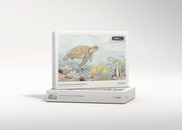 Green Sea Turtle in the Sunlit Shallows jigsaw puzzle - gift box